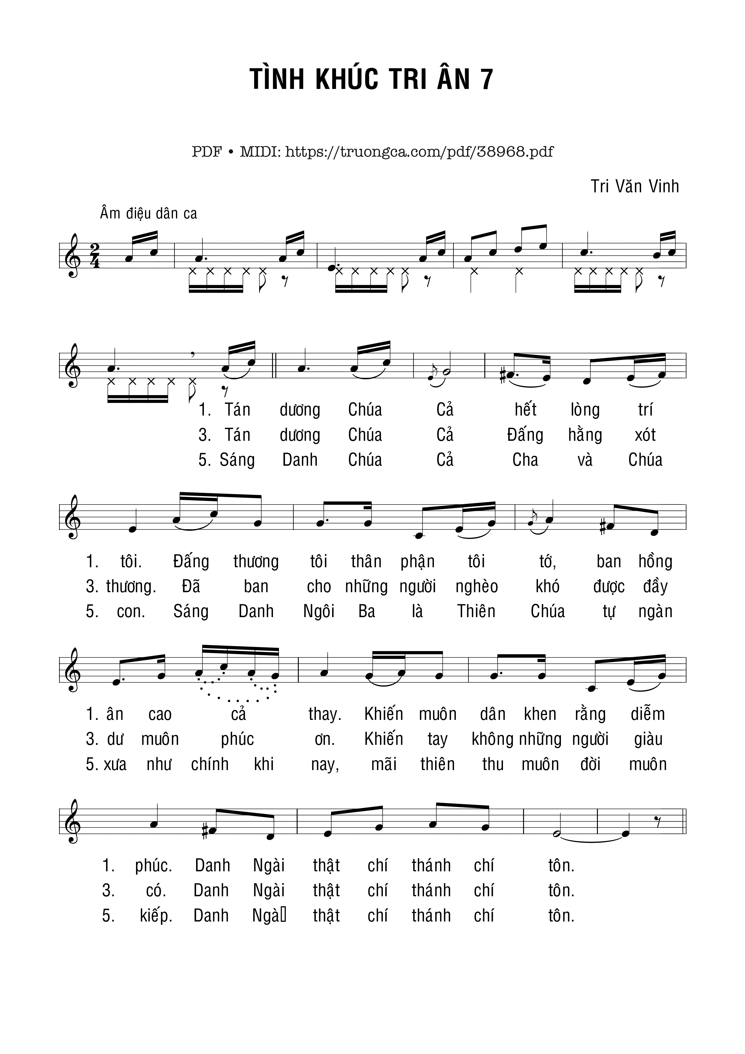 Page 1 of Sheet music PDF Tình Khúc Tri Ân 7 - Tri Văn Vinh