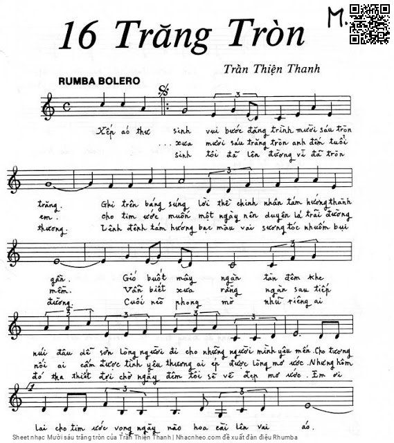 Page 1 of Sheet music PDF Mười sáu trăng tròn - Trần Thiện Thanh