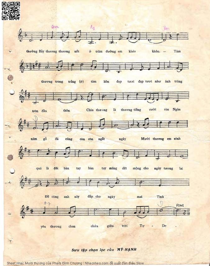 Page 3 of Sheet music PDF Mười thương - Phạm Đình Chương