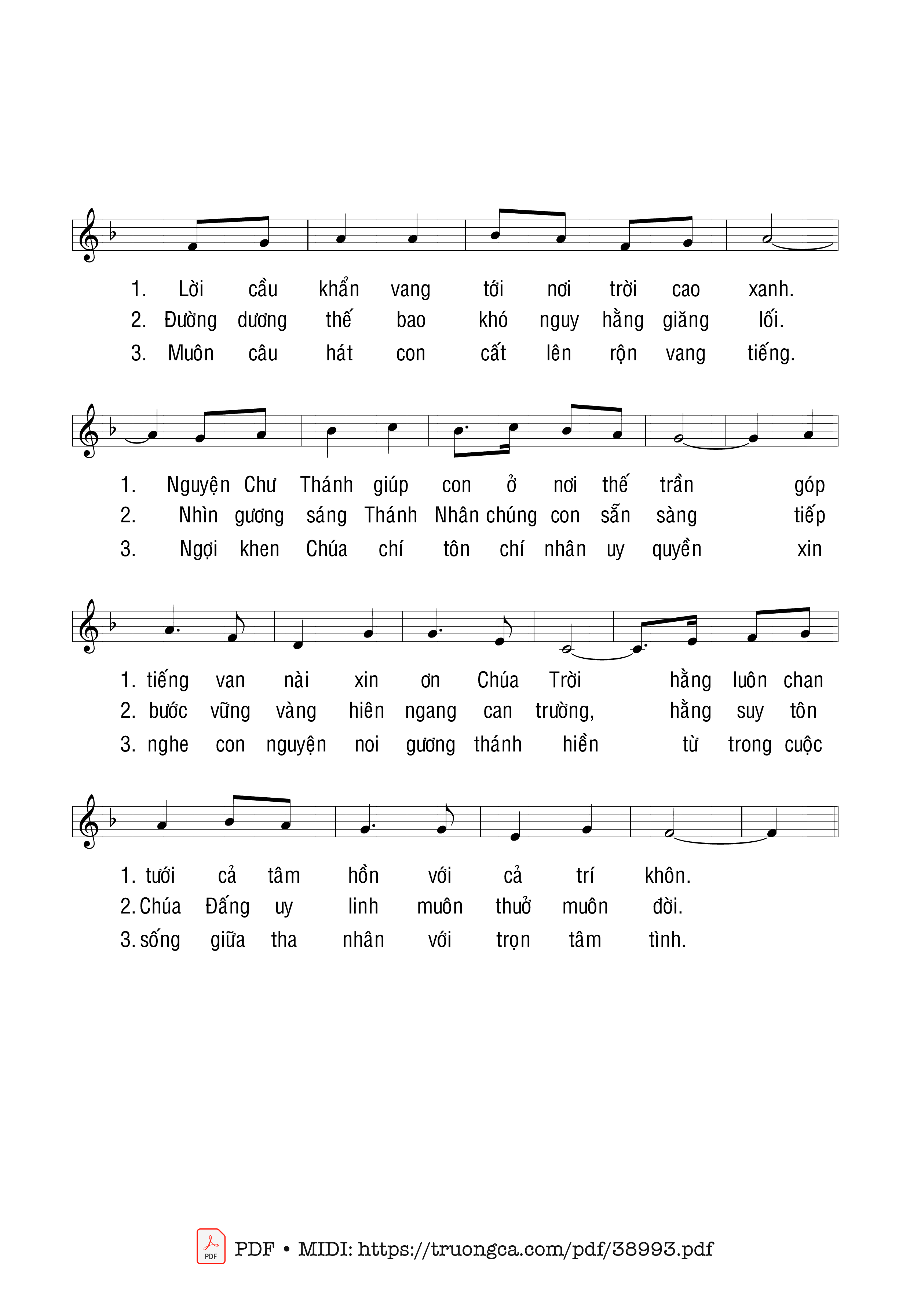 Page 2 of Sheet music PDF Tụng Ca Hiển Thánh - Trần Hòa Yên
