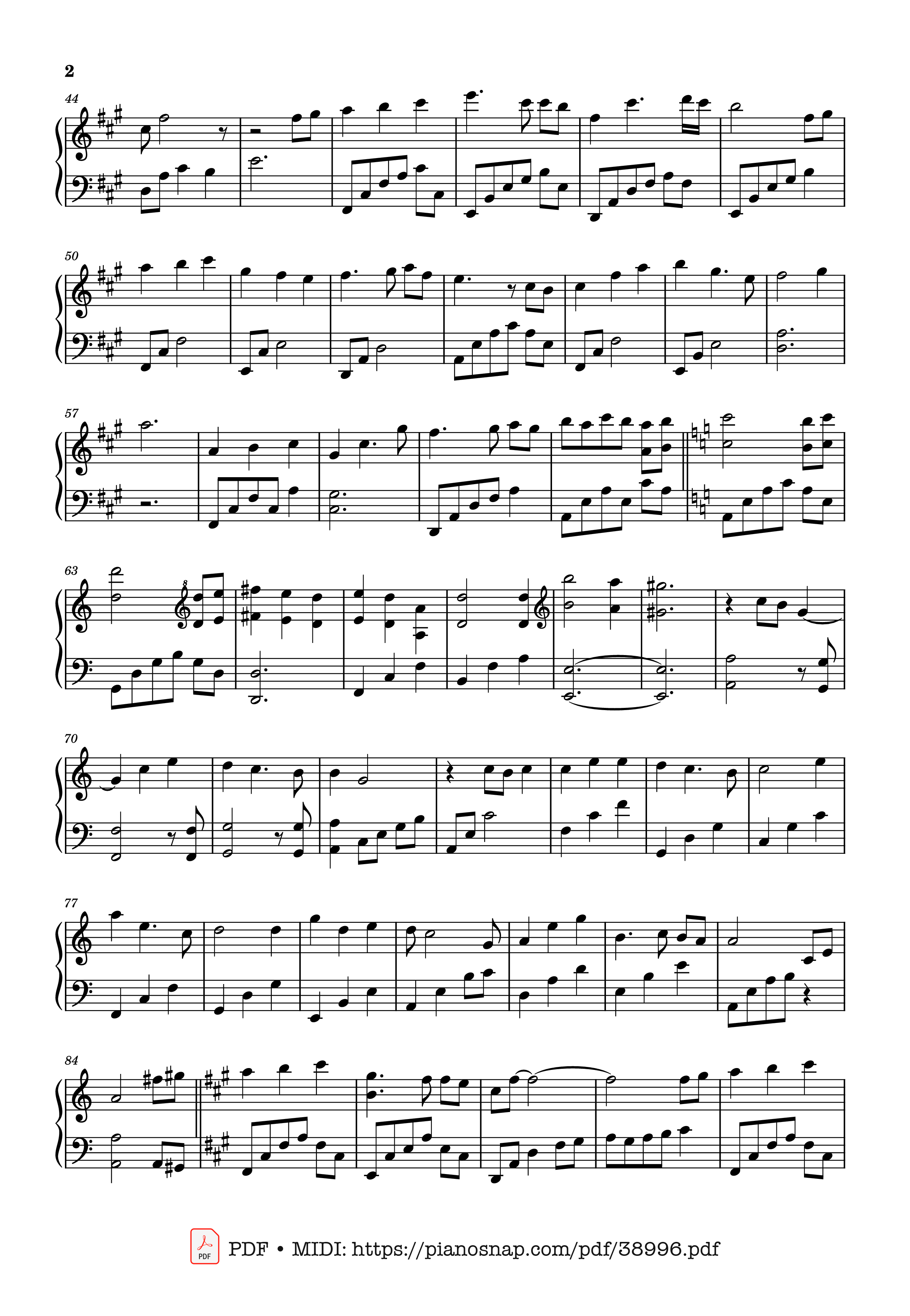 Page 2 of Sheet music PDF Piano 同道 – 兰香如故 Piano - 李佳薇