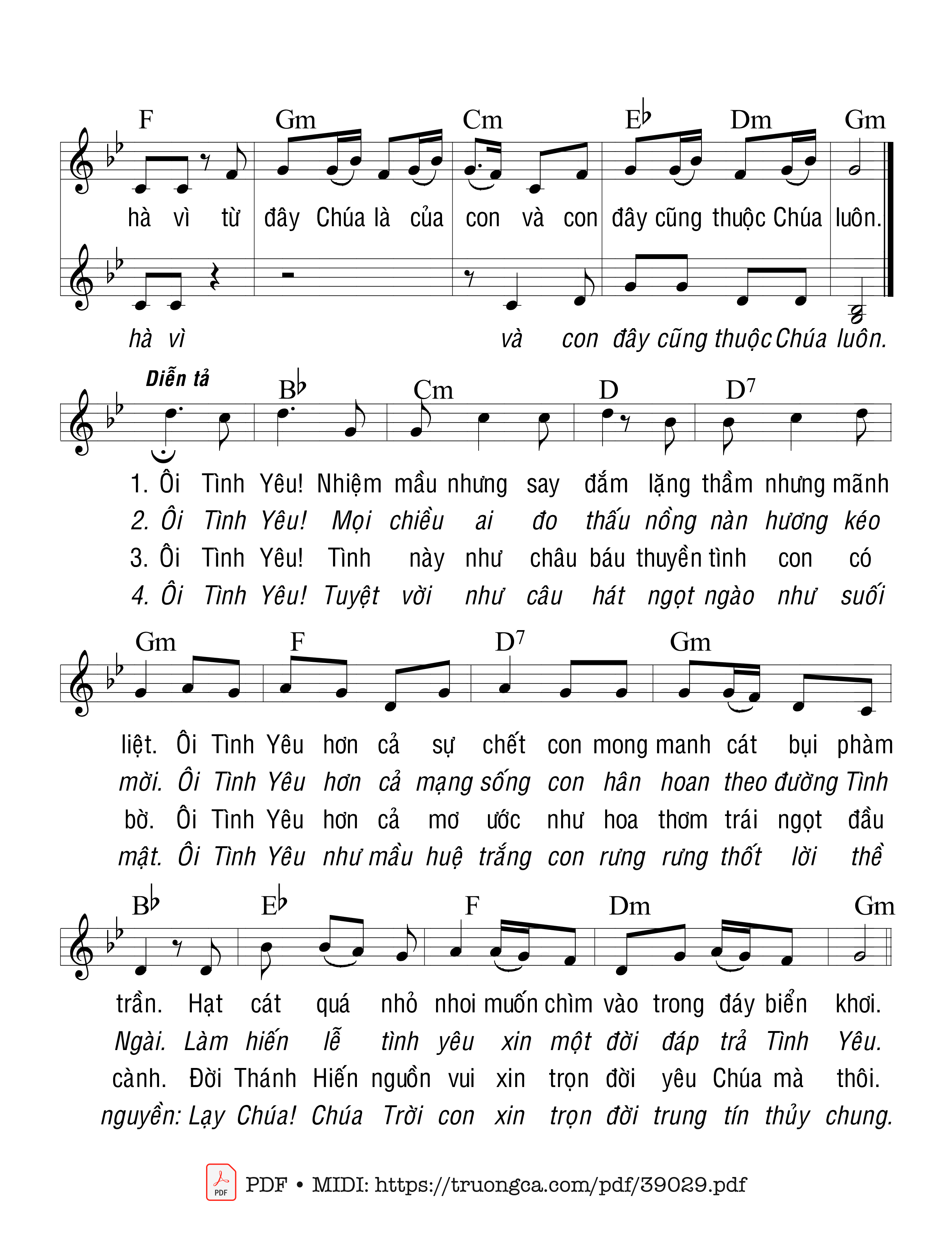 Page 2 of Sheet music PDF Tình Ca Mùa Dâng Hiến - Ân Đức