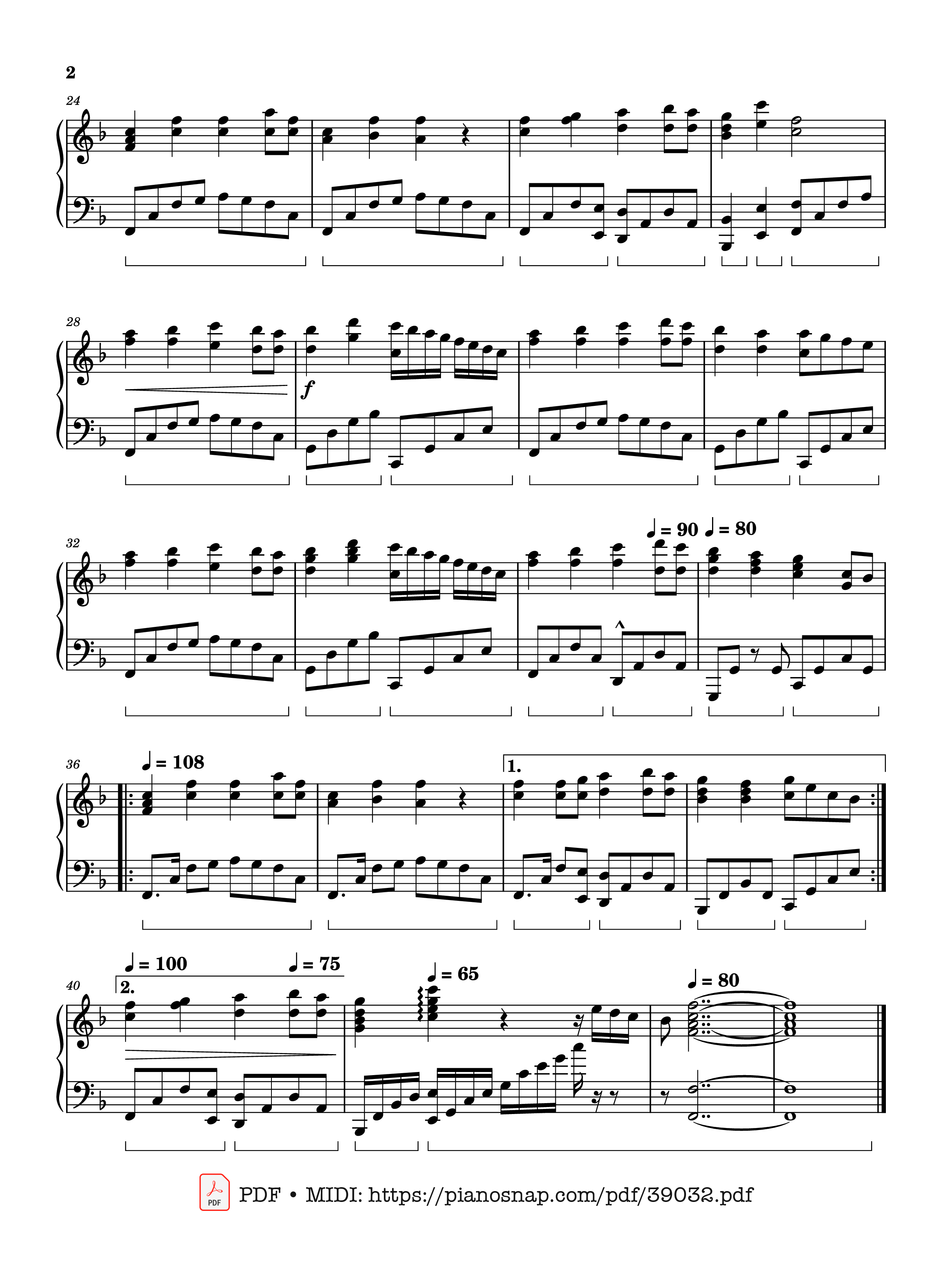 Page 2 of Sheet music PDF Piano He is Born, the Divine Christ Child Piano - Traditional