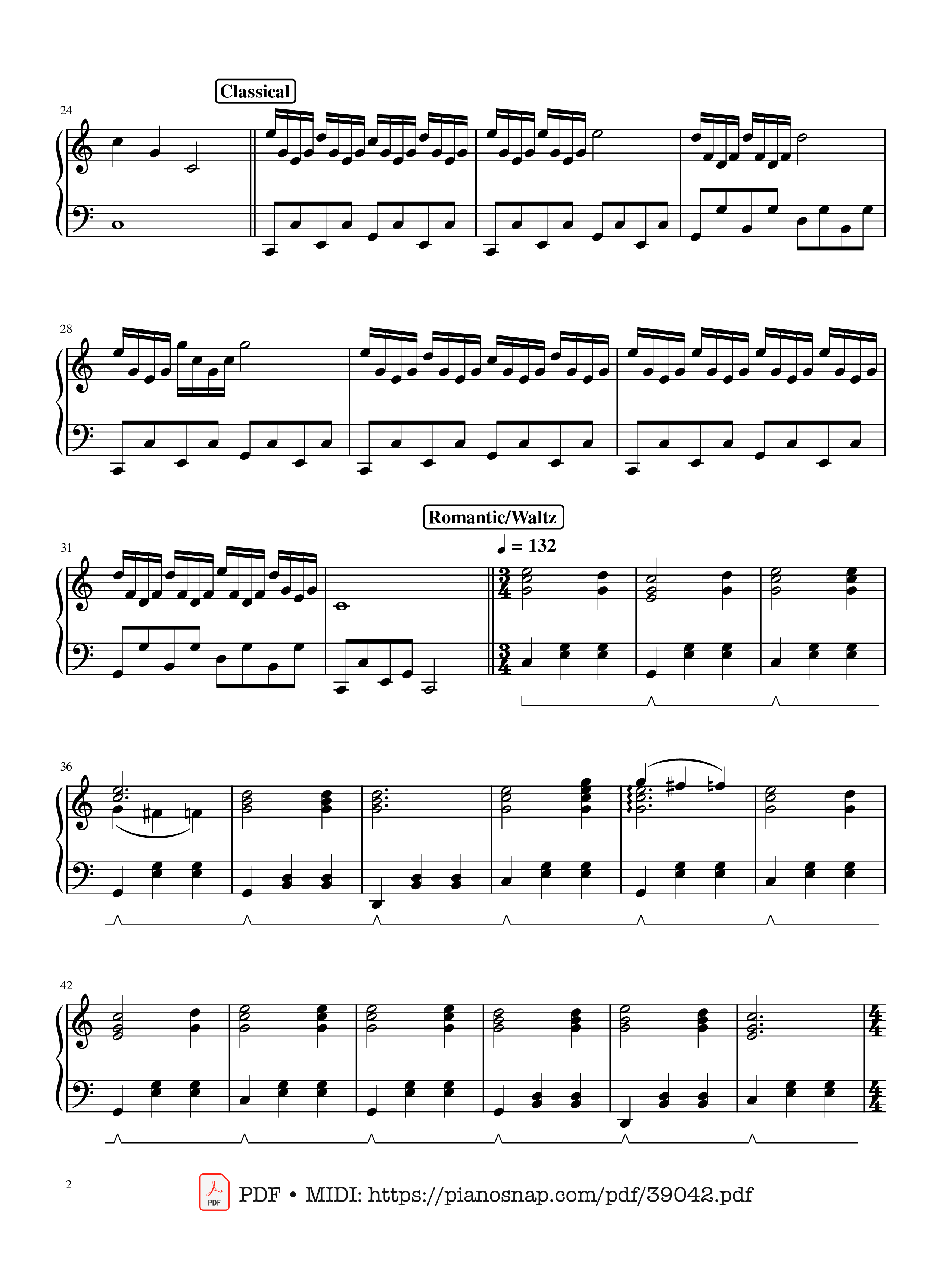Page 2 of Sheet music PDF Mary had a Little Lamb - variations through time Piano - Words by Sarah Josepha Hale