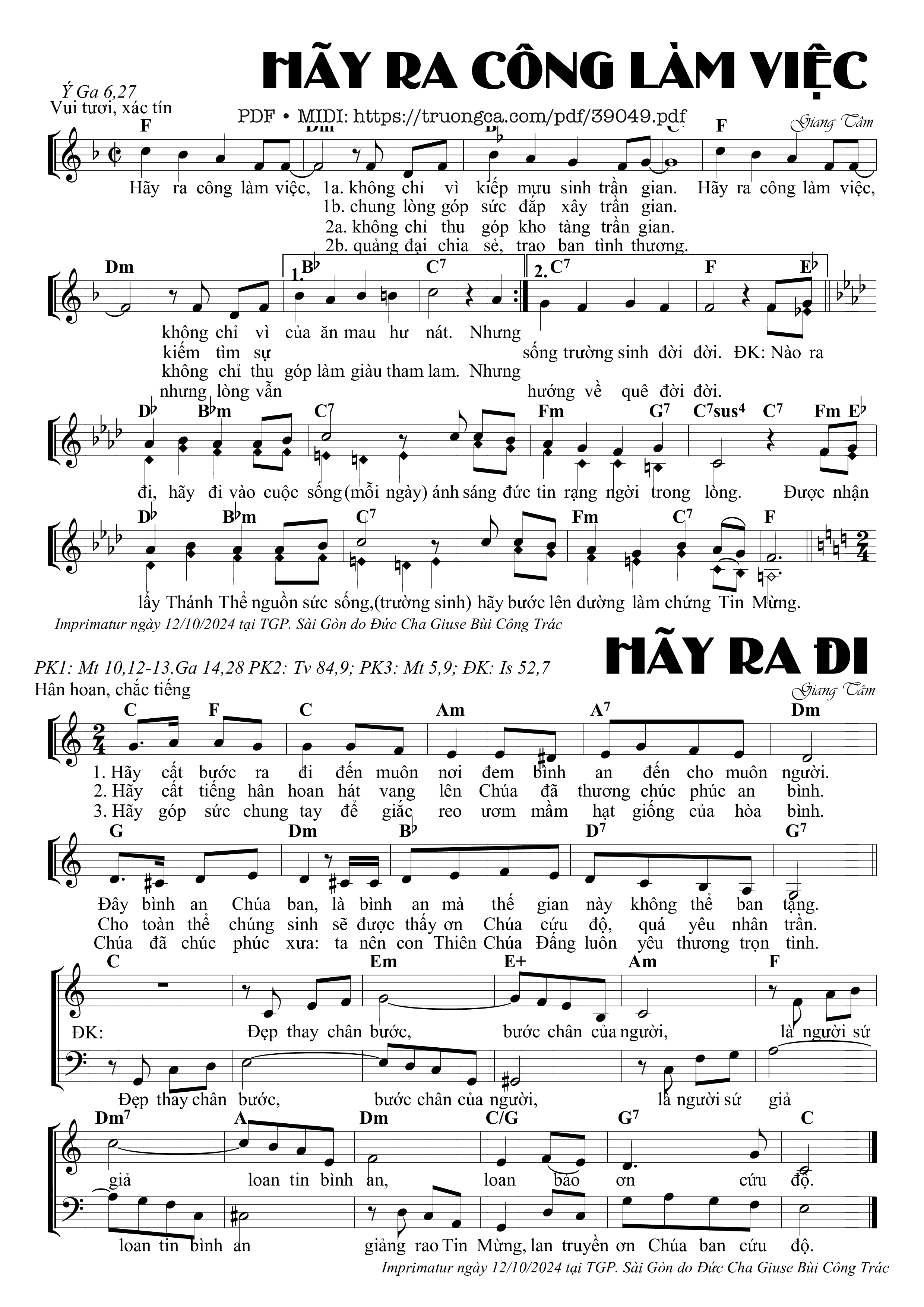 Page 1 of Sheet music PDF Hãy Ra Công Làm Việc - Giang Tâm