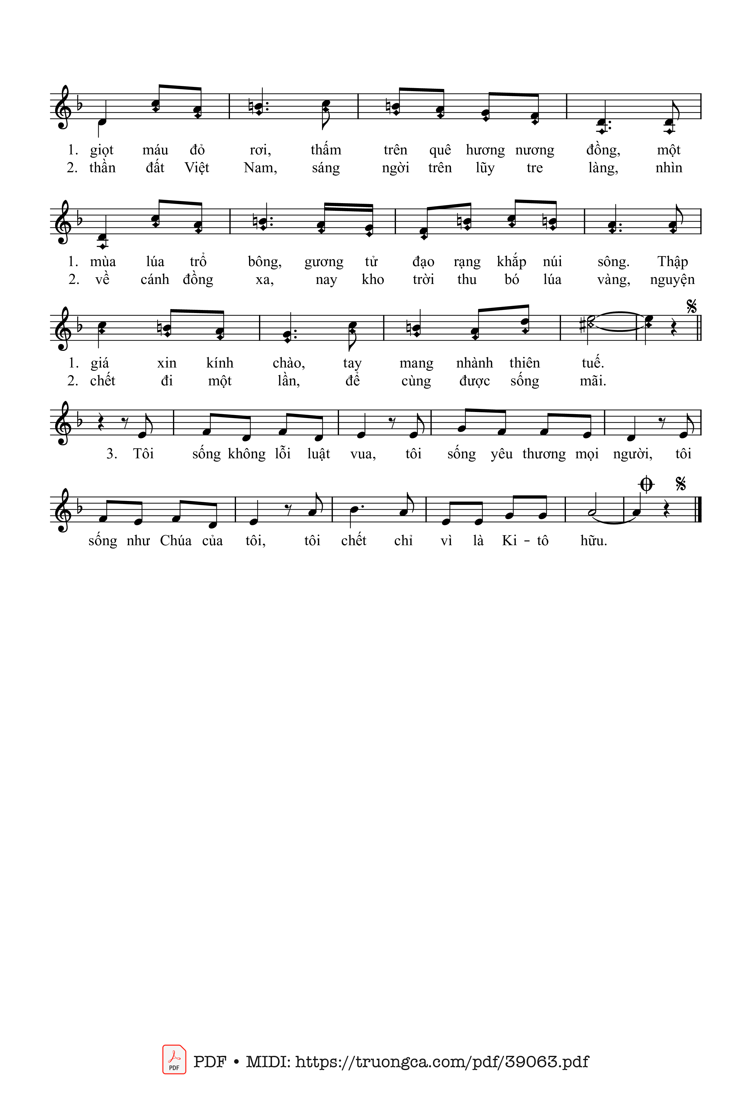 Page 2 of Sheet music PDF Huyết Lệ Anh Hùng - Vũ Đình Lộc