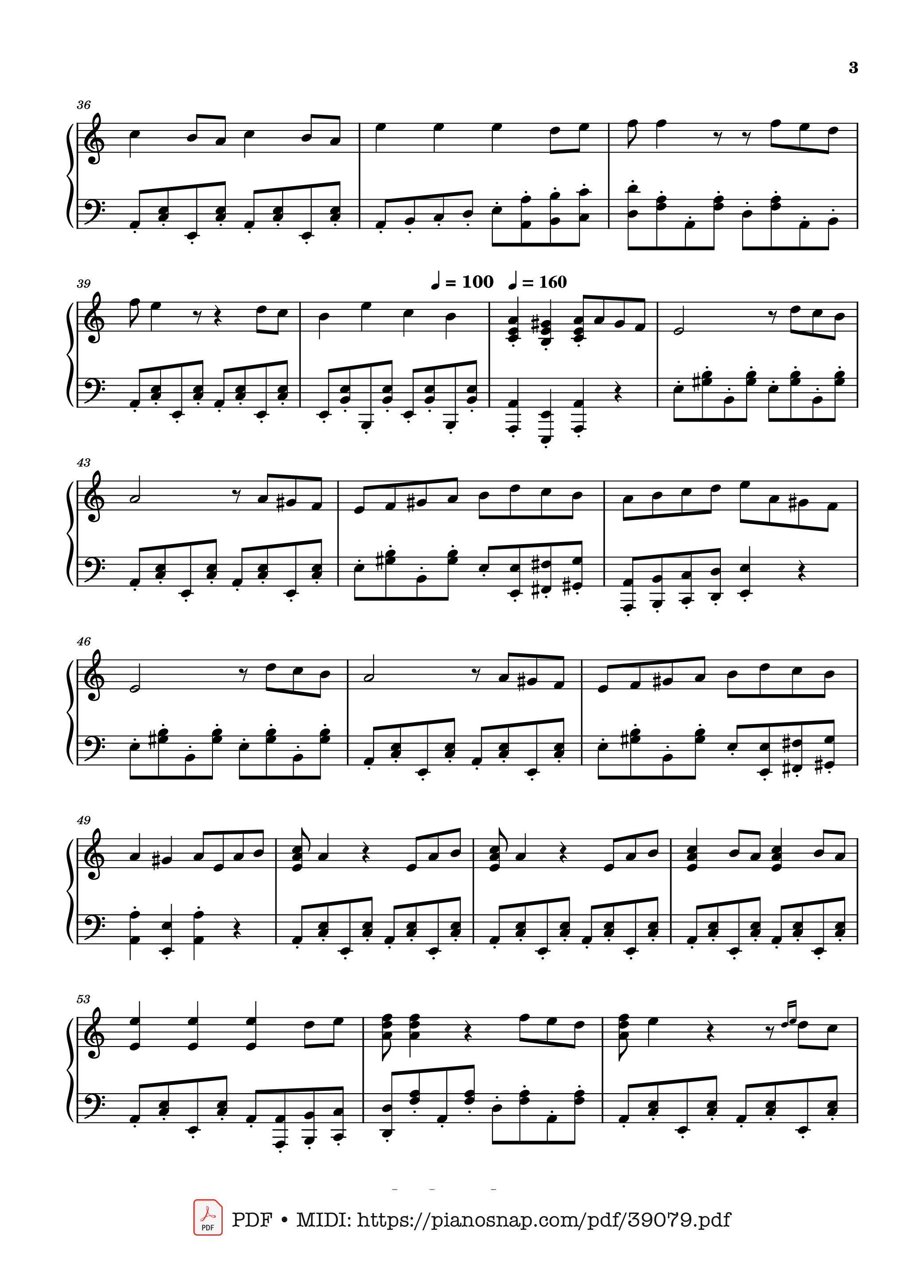 Page 3 of Sheet music PDF Piano Bella Ciao (La Casa de Papel) - Traditional