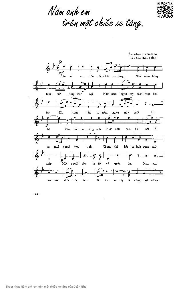 Page 3 of Sheet music PDF Năm anh em trên một chiếc xe tăng - Doãn Nho