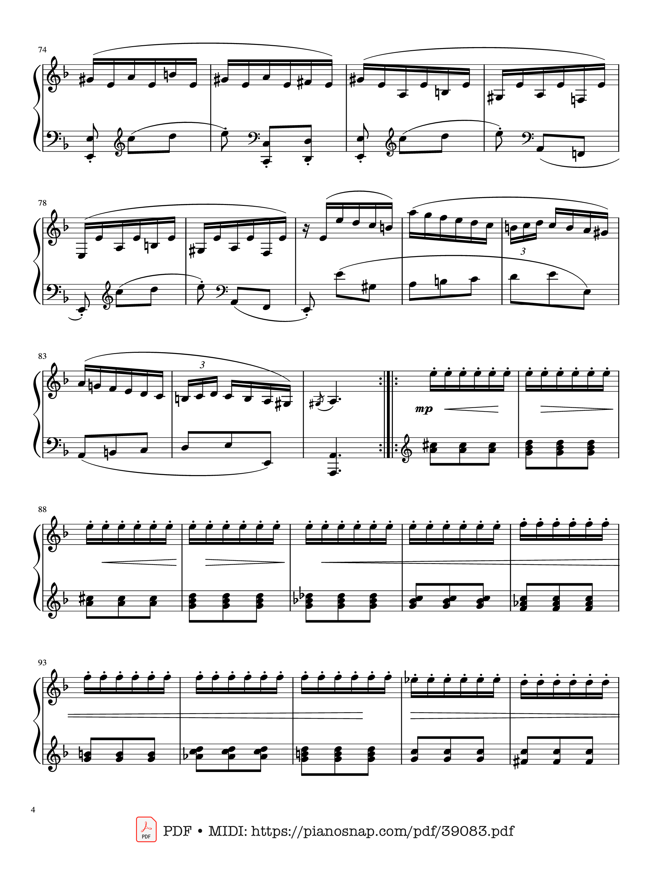Page 4 of Sheet music PDF Piano Sonata in D minor, K.141, Domenico Scarlatti - Domenico Scarlatti