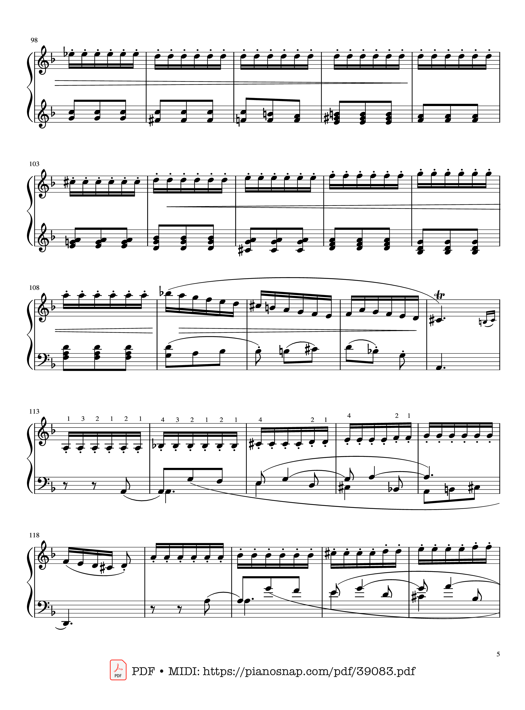 Page 5 of Sheet music PDF Piano Sonata in D minor, K.141, Domenico Scarlatti - Domenico Scarlatti
