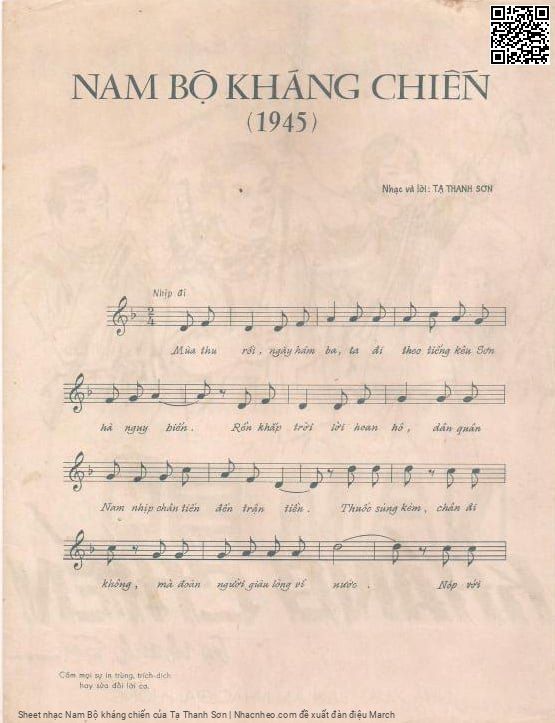 Page 4 of Sheet music PDF Nam Bộ kháng chiến - Tạ Thanh Sơn
