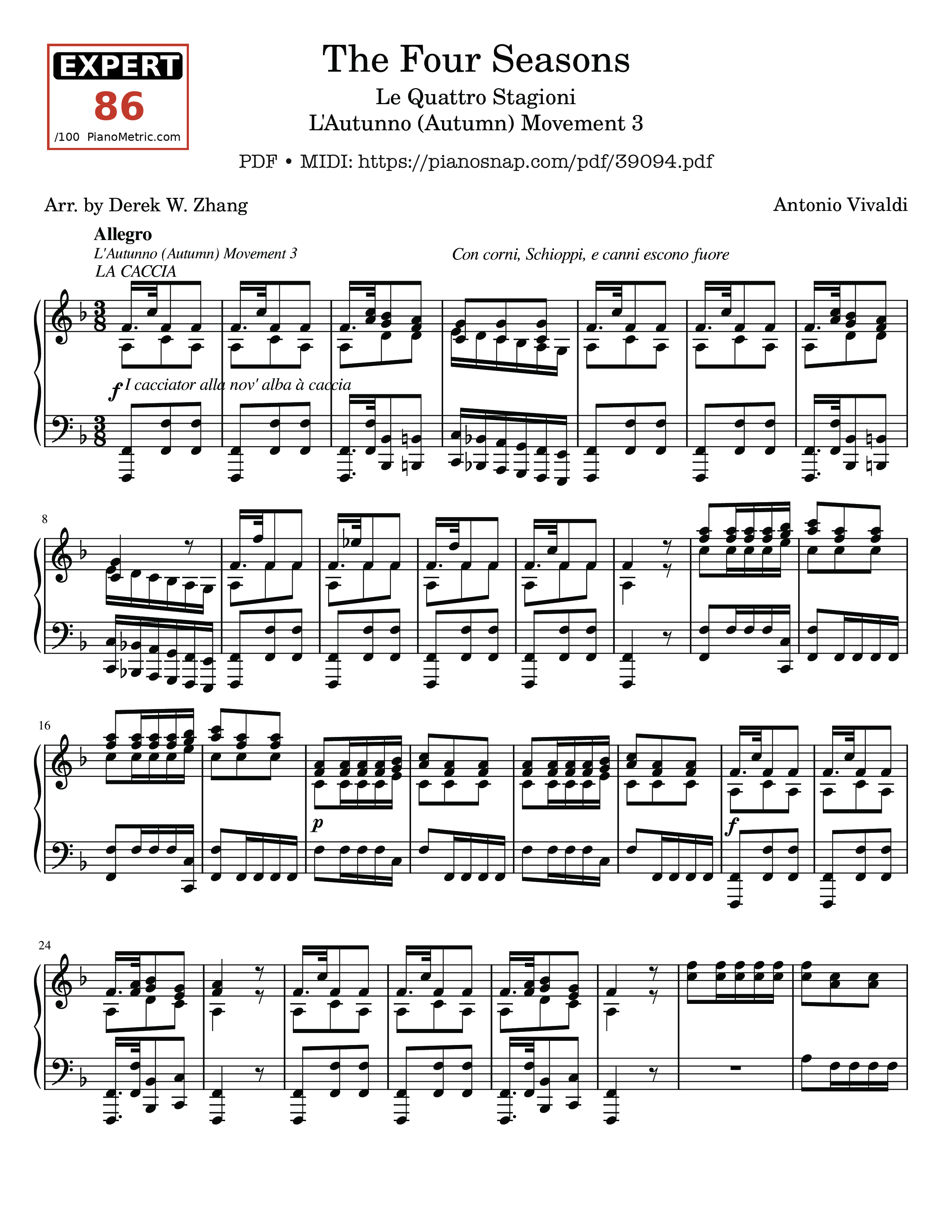 Page 1 of Sheet music PDF The Four Seasons - L