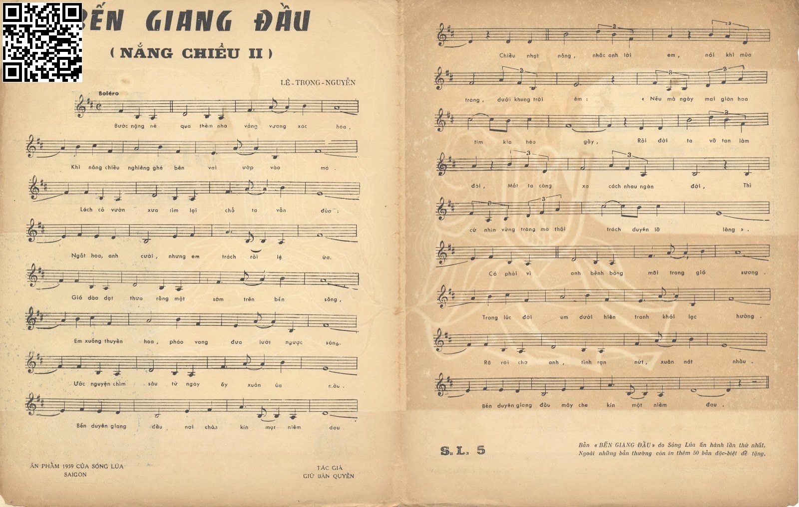 Page 2 of Sheet music PDF Bến Giang Đầu - Lê Trọng Nguyễn