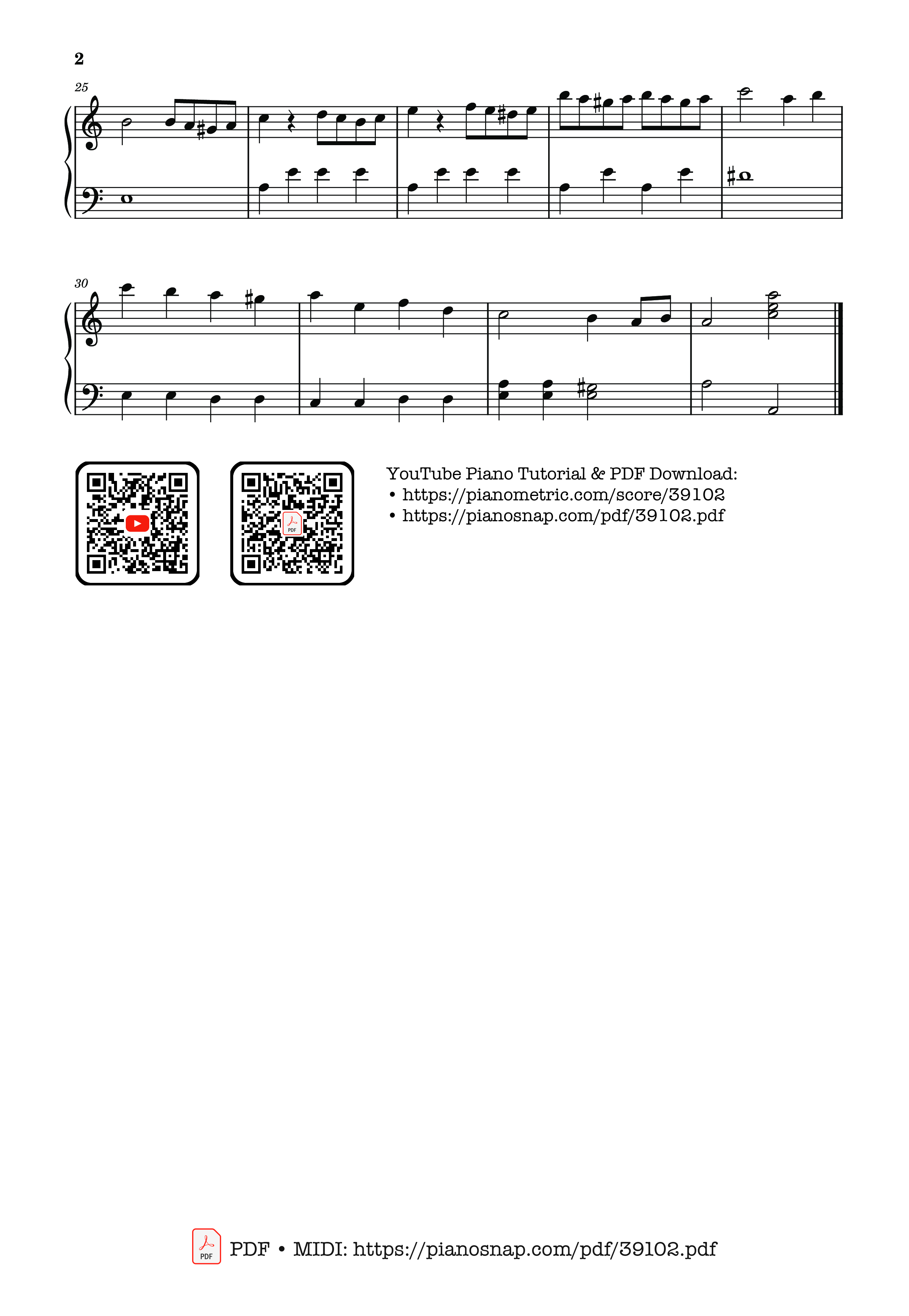 Page 2 of Sheet music PDF Piano Rondo Alla Turca - Turkish March EASY version - Wolfgang Amadeus Mozart