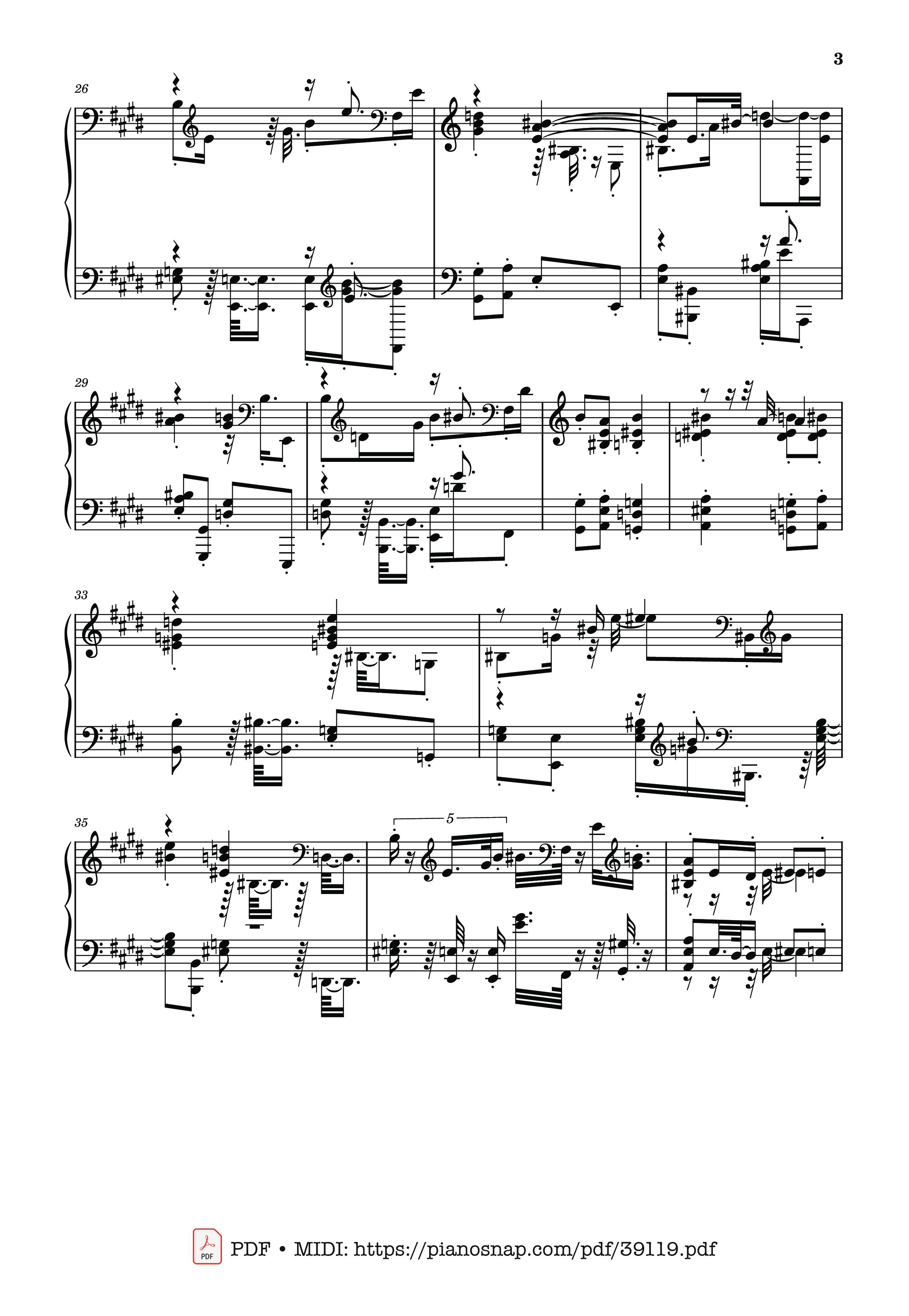 Page 3 of Sheet music PDF Fur Elise - Ragtime Version - Ludwig van Beethoven