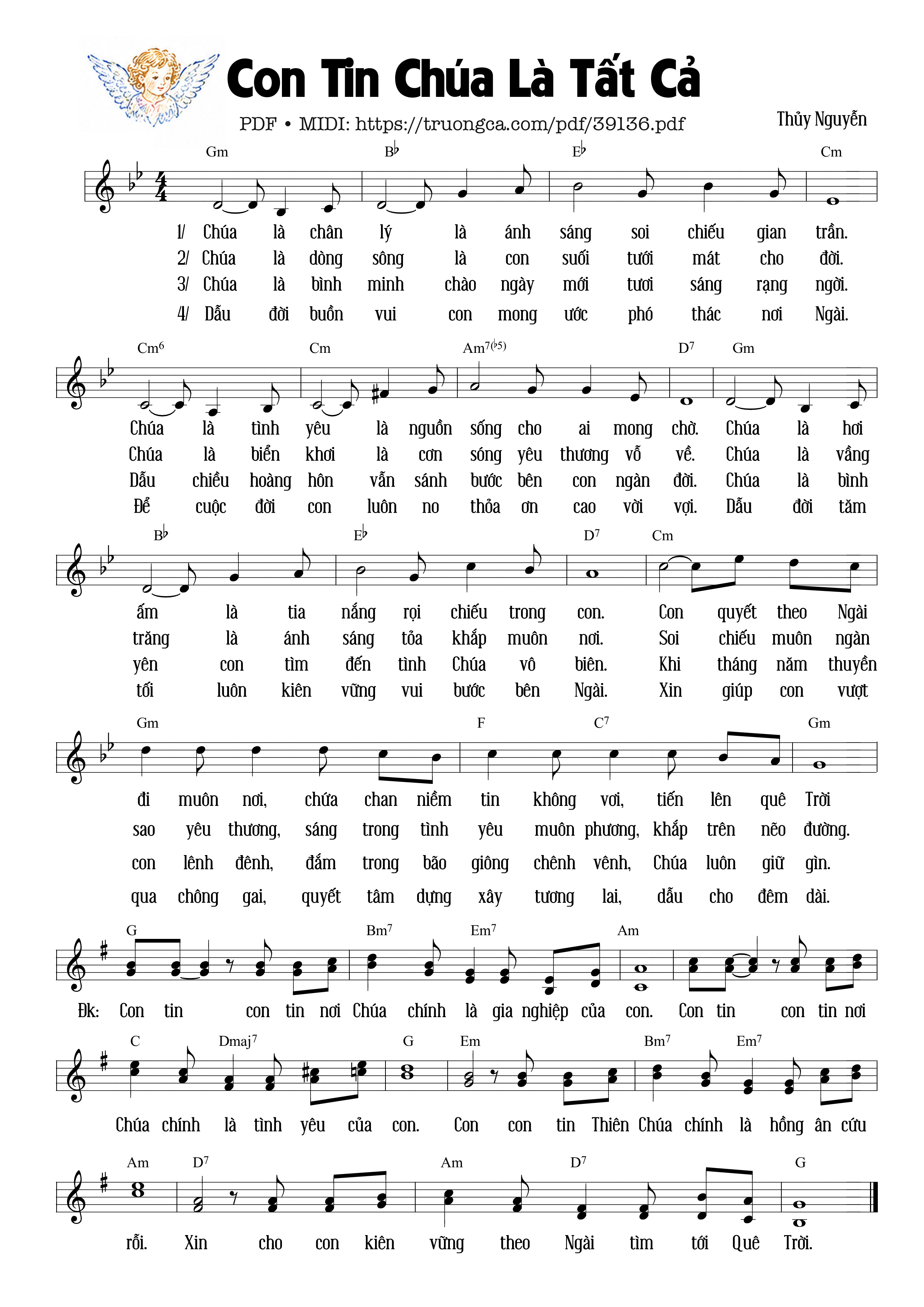 Page 1 of Sheet music PDF Con Tin Chúa Là Tất Cả - Thuỷ Nguyễn