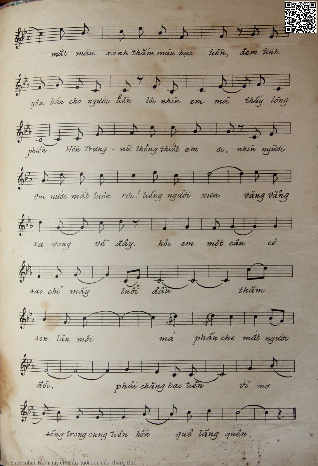 Page 3 of Sheet music PDF Năm nay em mấy tuổi đầu - Thông Đạt