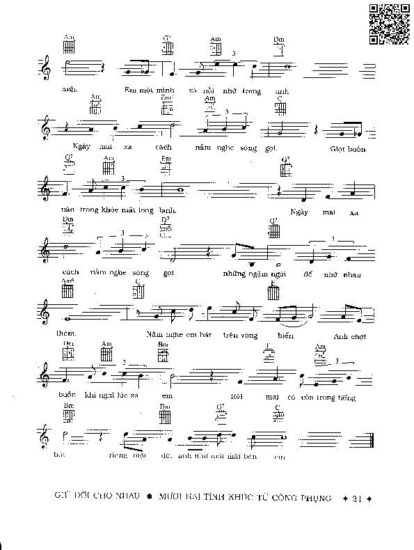 Page 2 of Sheet music PDF Nằm nghe em hát trên vùng biển - Từ Công Phụng