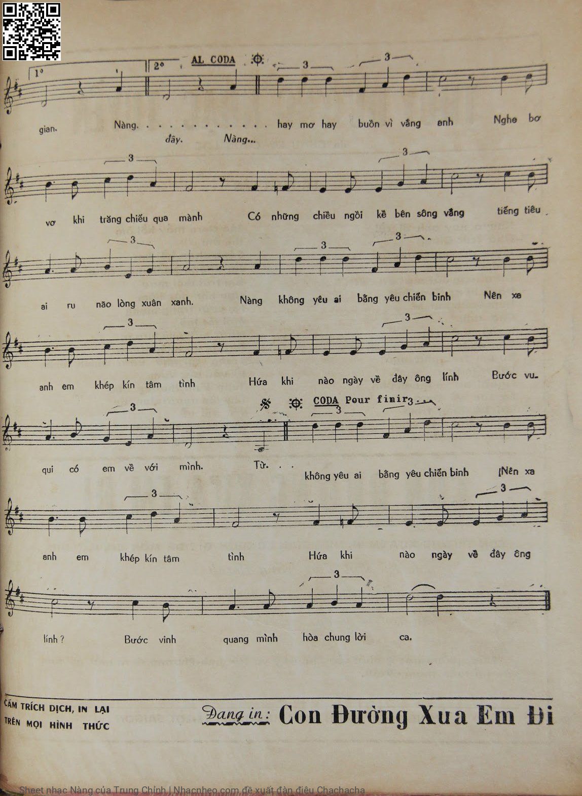 Page 3 of Sheet music PDF Nàng - Trung Chỉnh