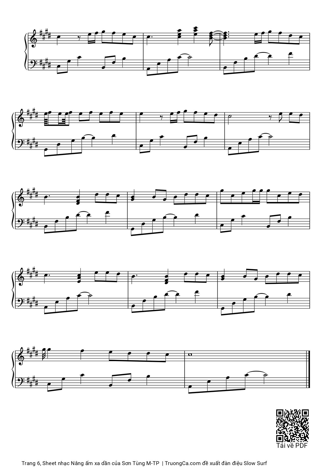 Page 6 of Sheet music PDF Piano Nắng ấm xa dần - Sơn Tùng M-TP