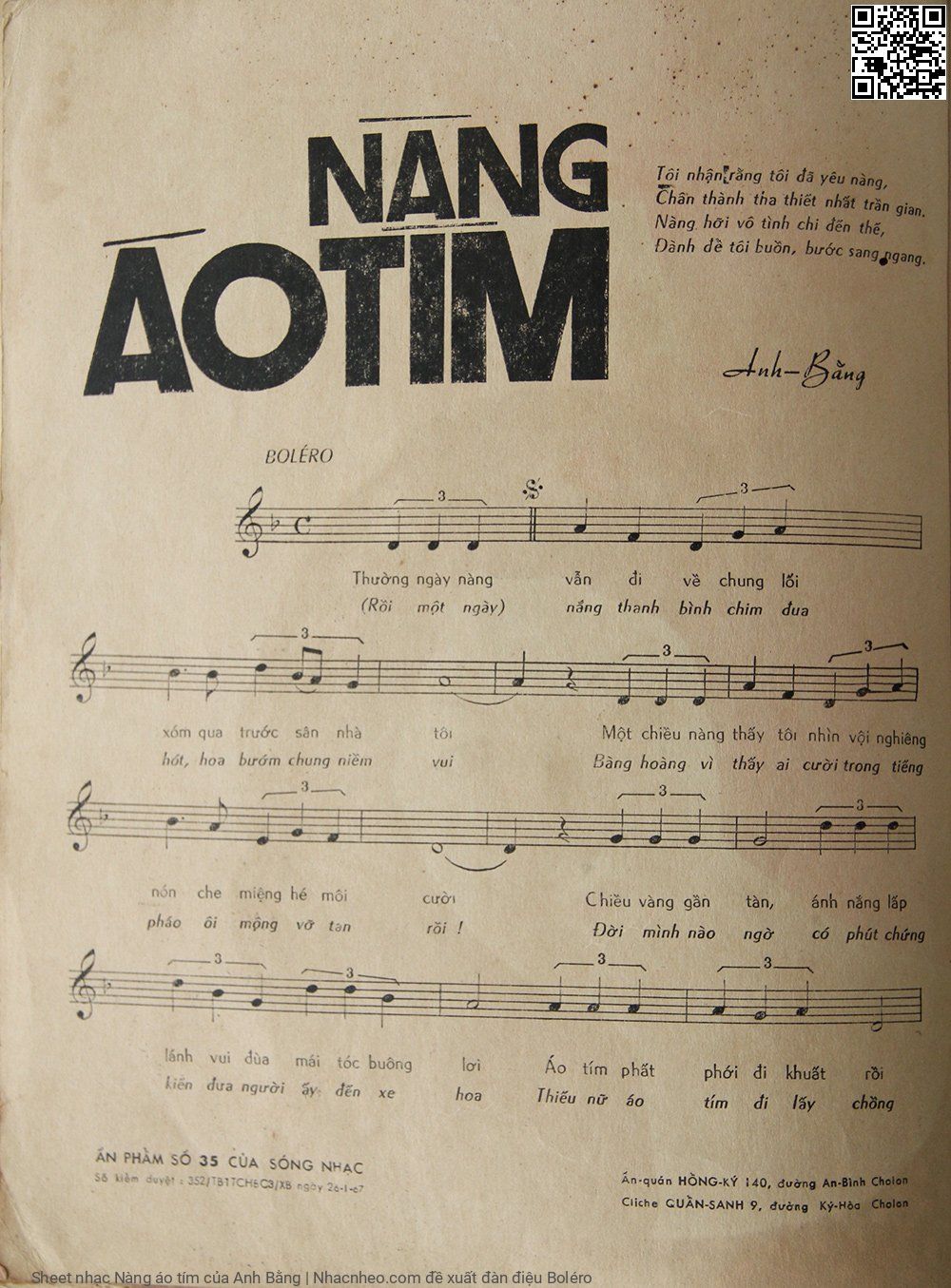 Page 2 of Sheet music PDF Nàng áo tím - Anh Bằng