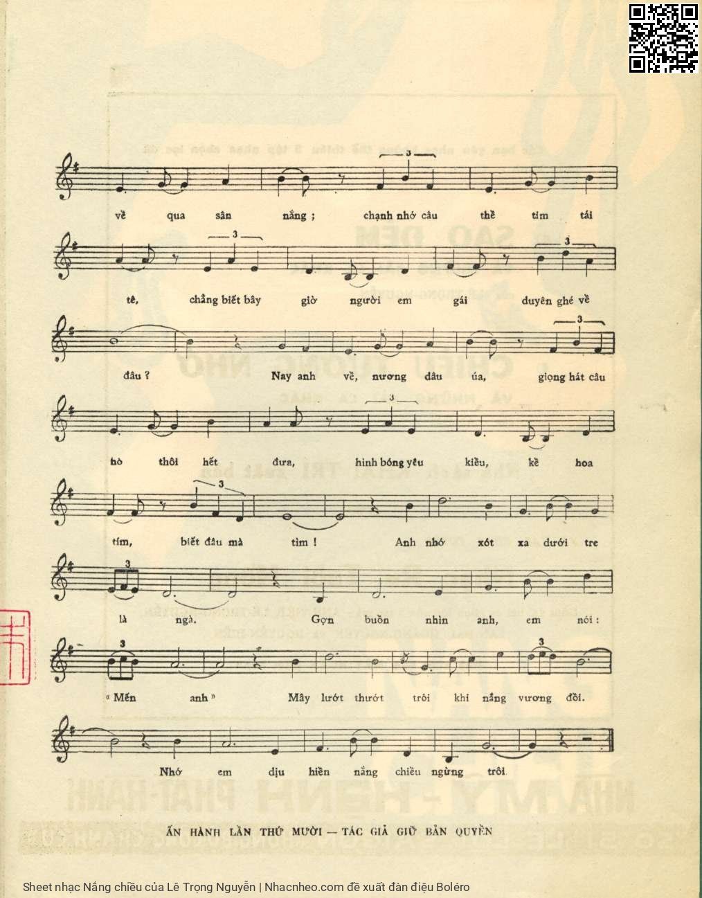 Page 3 of Sheet music PDF Nắng chiều - Lê Trọng Nguyễn