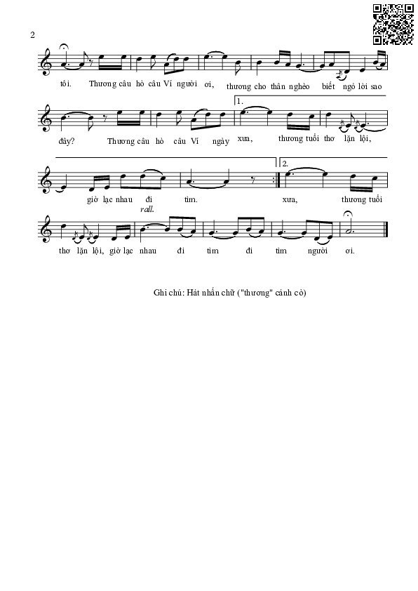 Page 2 of Sheet music PDF Nặng lòng câu ví thương nhau - Nguyễn Văn Việt