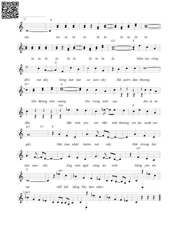 Page 2 of Sheet music PDF Bên hồ Than Thở - Lê Uyên Phương
