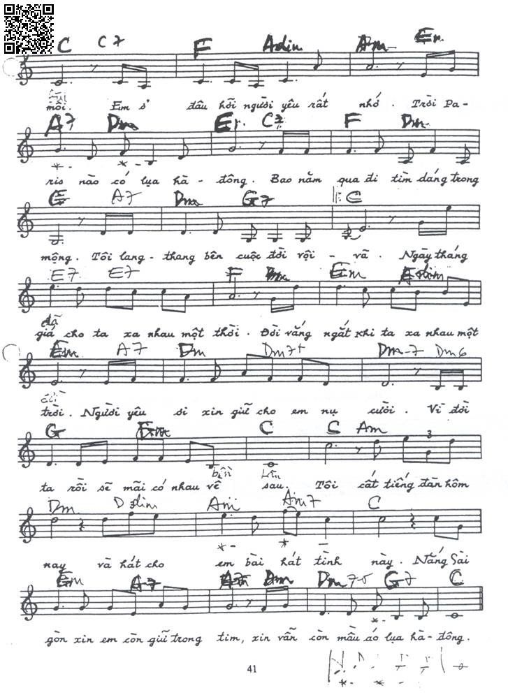 Page 2 of Sheet music PDF Nắng Paris nắng Sài Gòn - Ngô Thụy Miên
