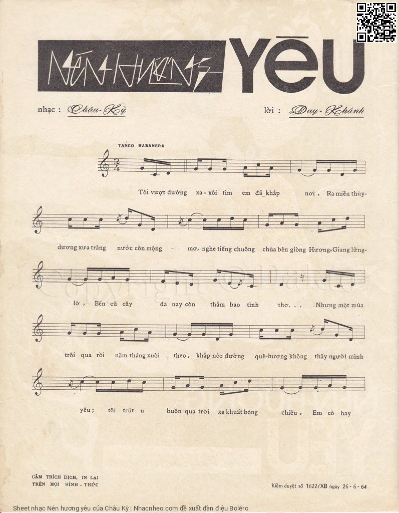 Page 2 of Sheet music PDF Nén hương yêu - Châu Kỳ