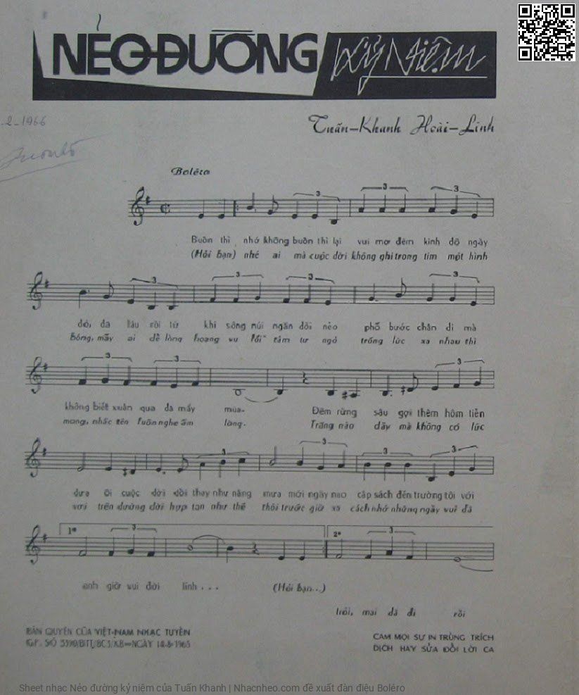 Page 2 of Sheet music PDF Nẻo đường kỷ niệm - Tuấn Khanh