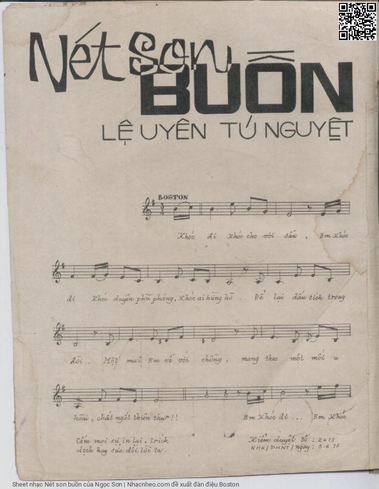 Page 2 of Sheet music PDF Nét son buồn - Ngọc Sơn