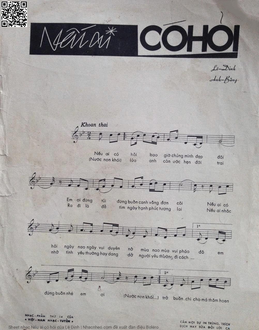 Page 2 of Sheet music PDF Nếu ai có hỏi - Lê Dinh