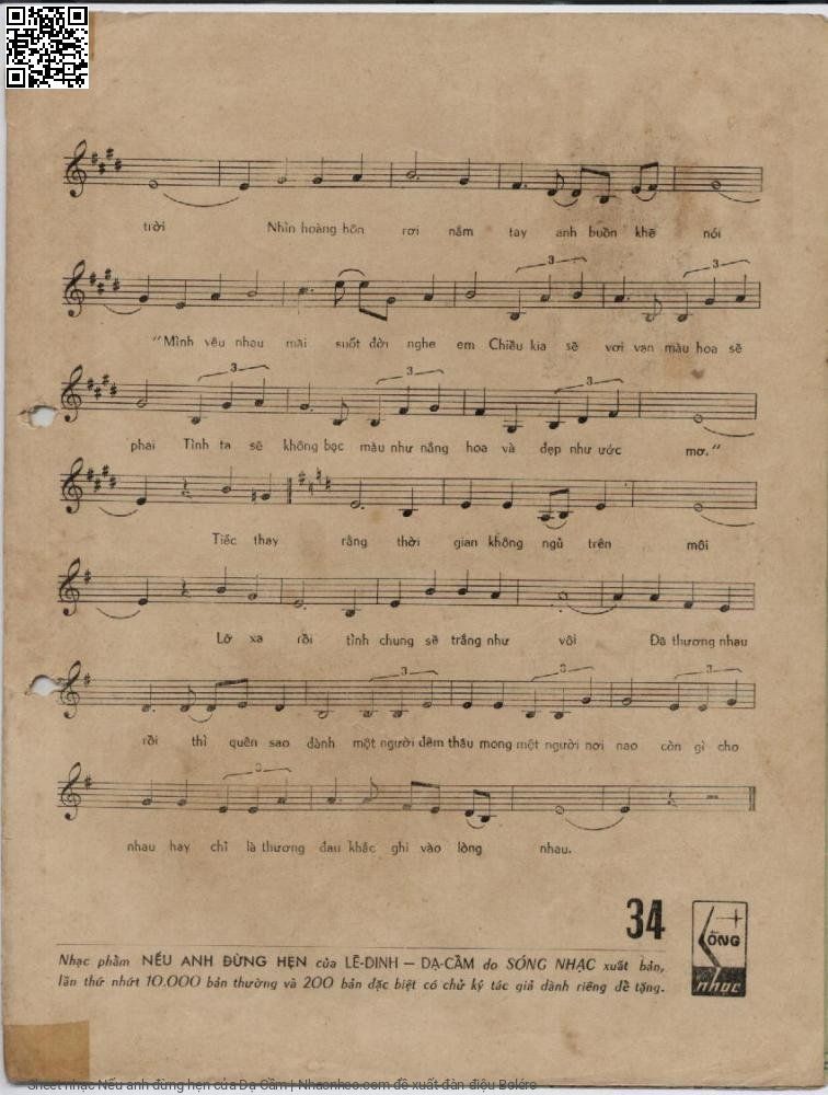 Page 3 of Sheet music PDF Nếu anh đừng hẹn - Dạ Cầm
