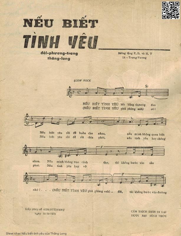 Page 2 of Sheet music PDF Nếu biết tình yêu - Thăng Long