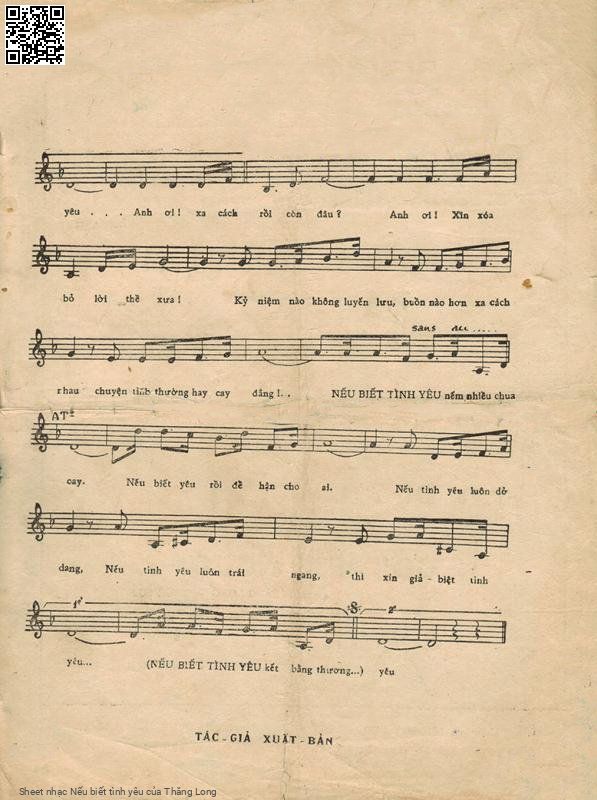 Page 3 of Sheet music PDF Nếu biết tình yêu - Thăng Long