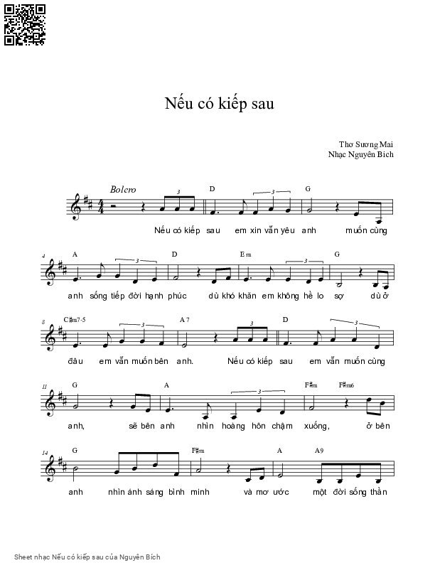 Sheet PDF of Nếu có kiếp sau