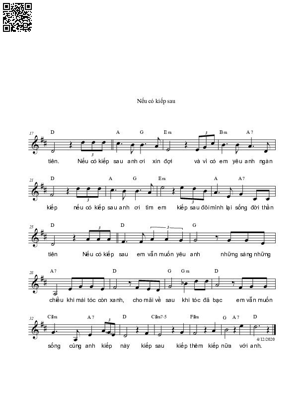 Page 2 of Sheet music PDF Nếu có kiếp sau - Nguyên Bích
