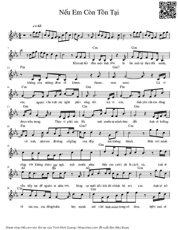 Sheet PDF of Nếu em còn tồn tại