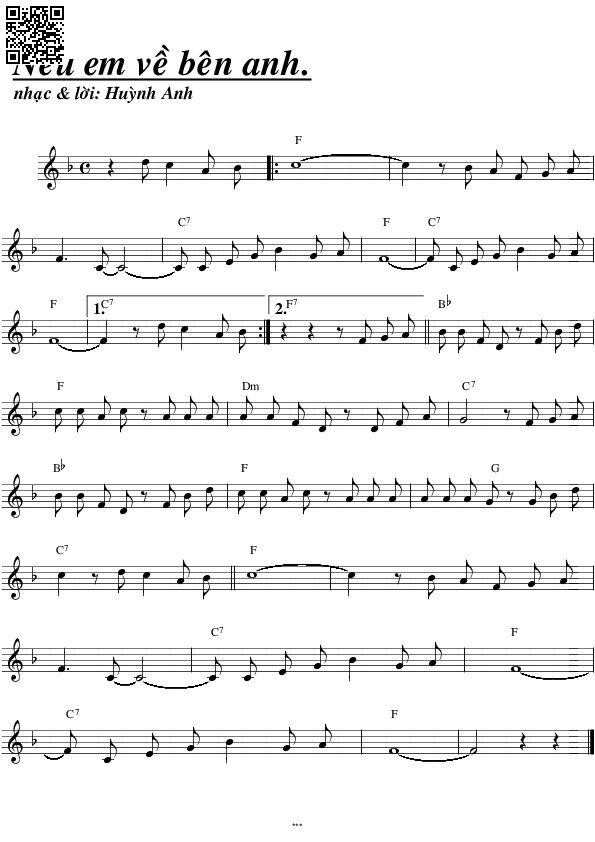 Page 3 of Sheet music PDF Nếu em về bên anh - Huỳnh Anh