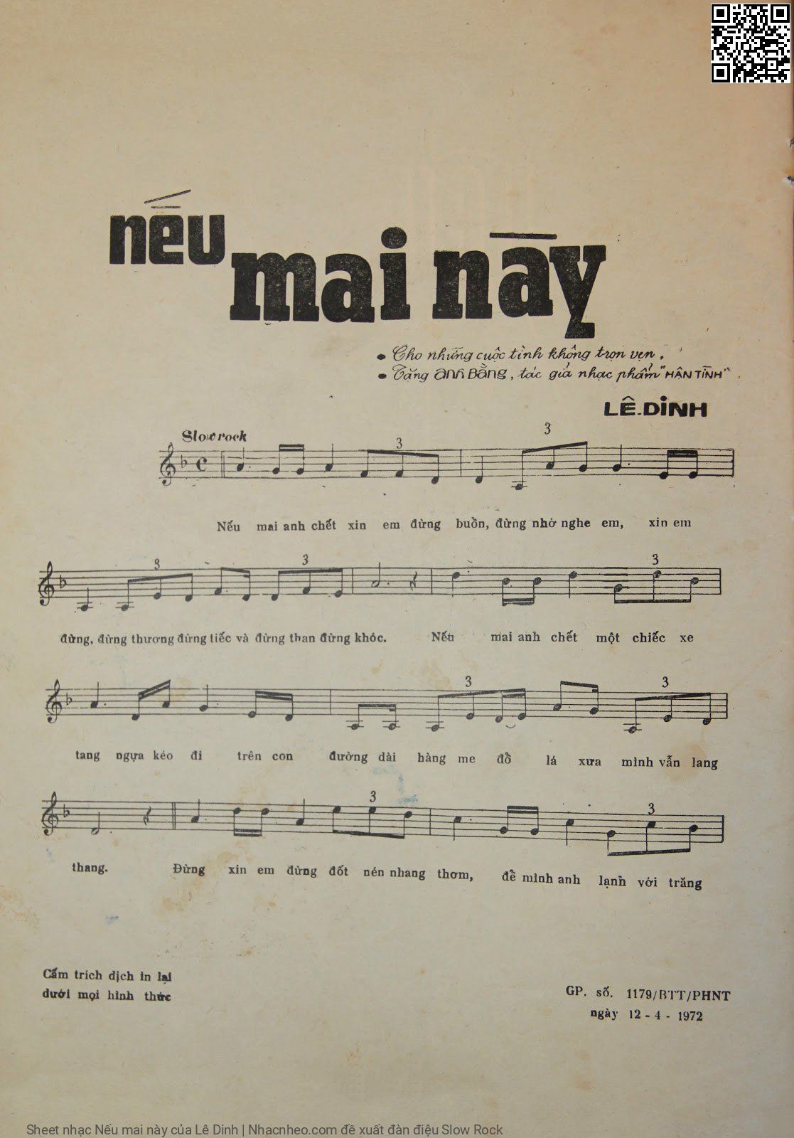 Page 2 of Sheet music PDF Nếu mai này - Lê Dinh