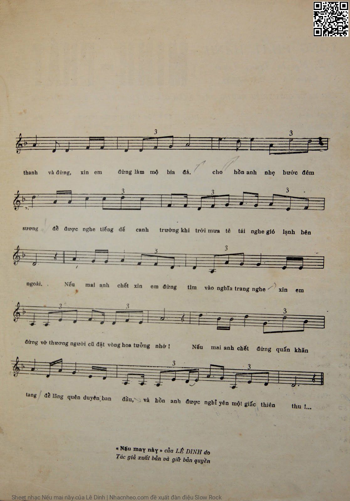 Page 3 of Sheet music PDF Nếu mai này - Lê Dinh