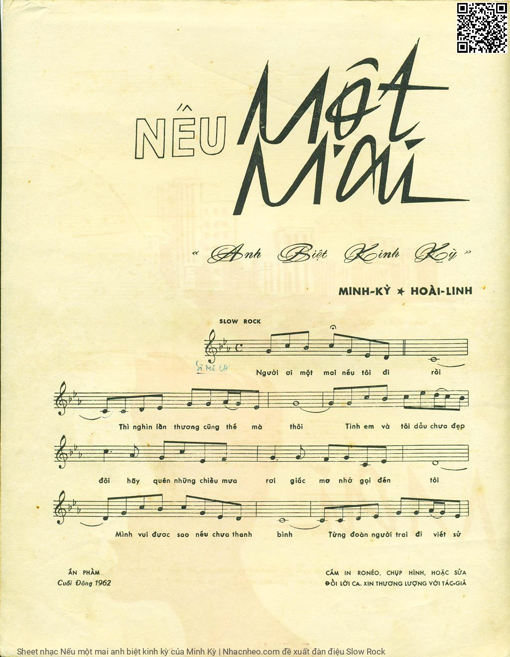 Page 2 of Sheet music PDF Nếu một mai anh biệt kinh kỳ - Minh Kỳ