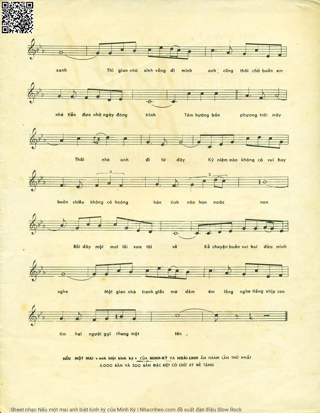 Page 3 of Sheet music PDF Nếu một mai anh biệt kinh kỳ - Minh Kỳ