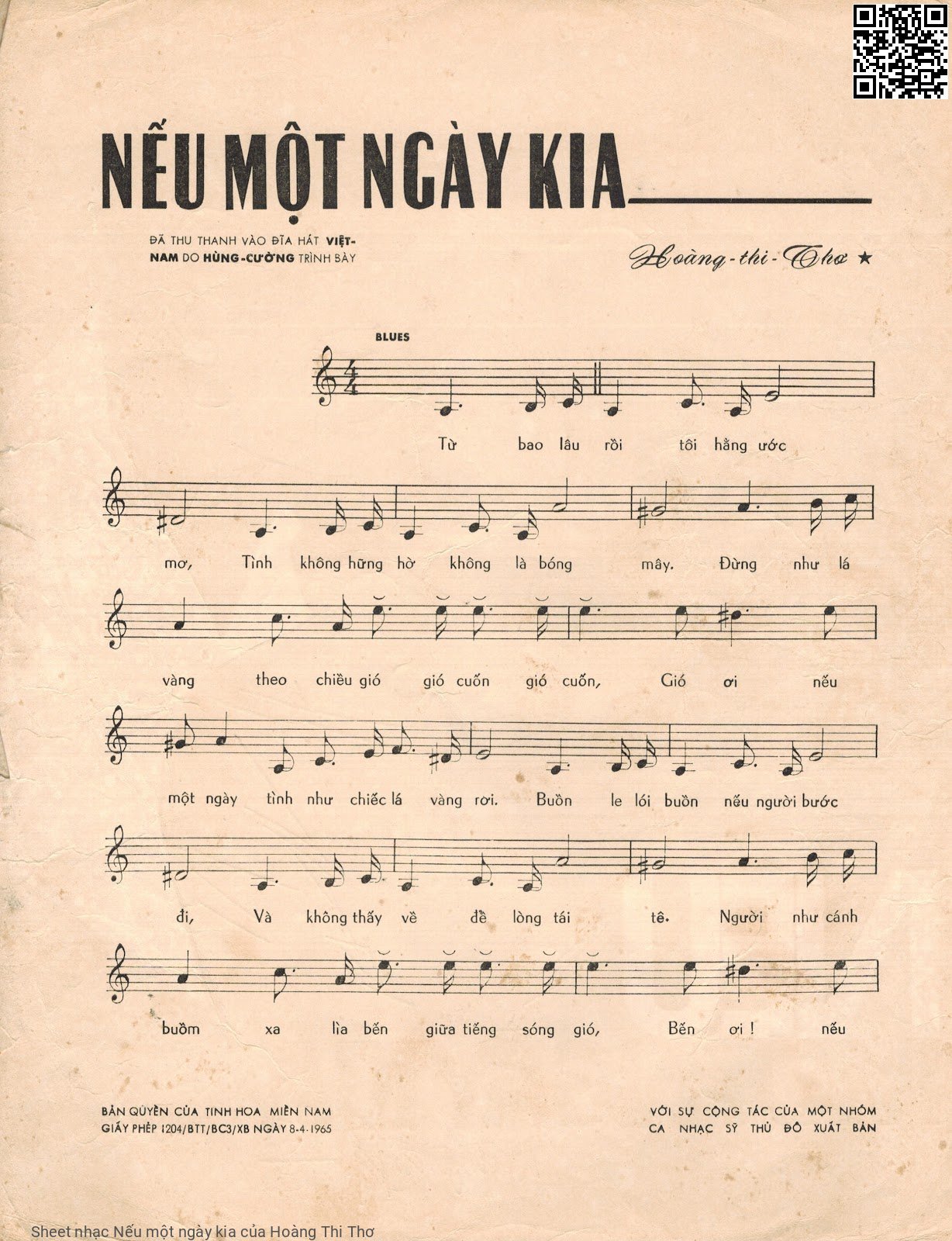 Page 2 of Sheet music PDF Nếu một ngày kia - Hoàng Thi Thơ