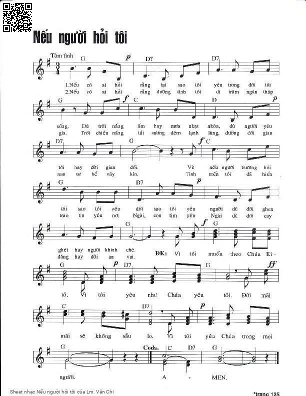 Sheet PDF of Nếu người hỏi tôi