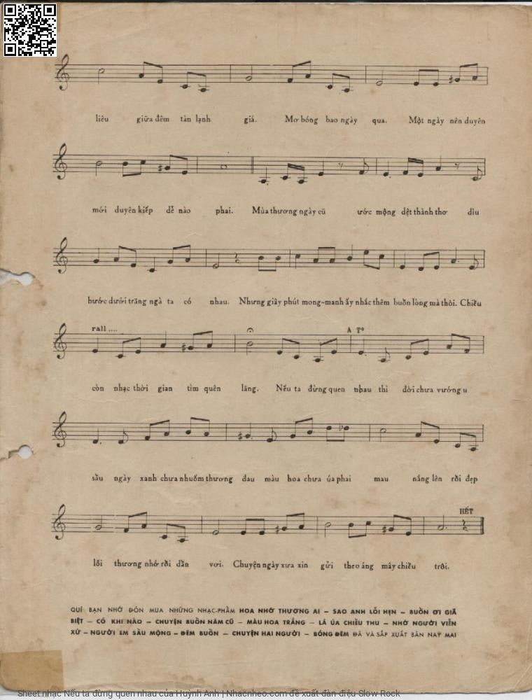 Page 3 of Sheet music PDF Nếu ta đừng quen nhau - Huỳnh Anh