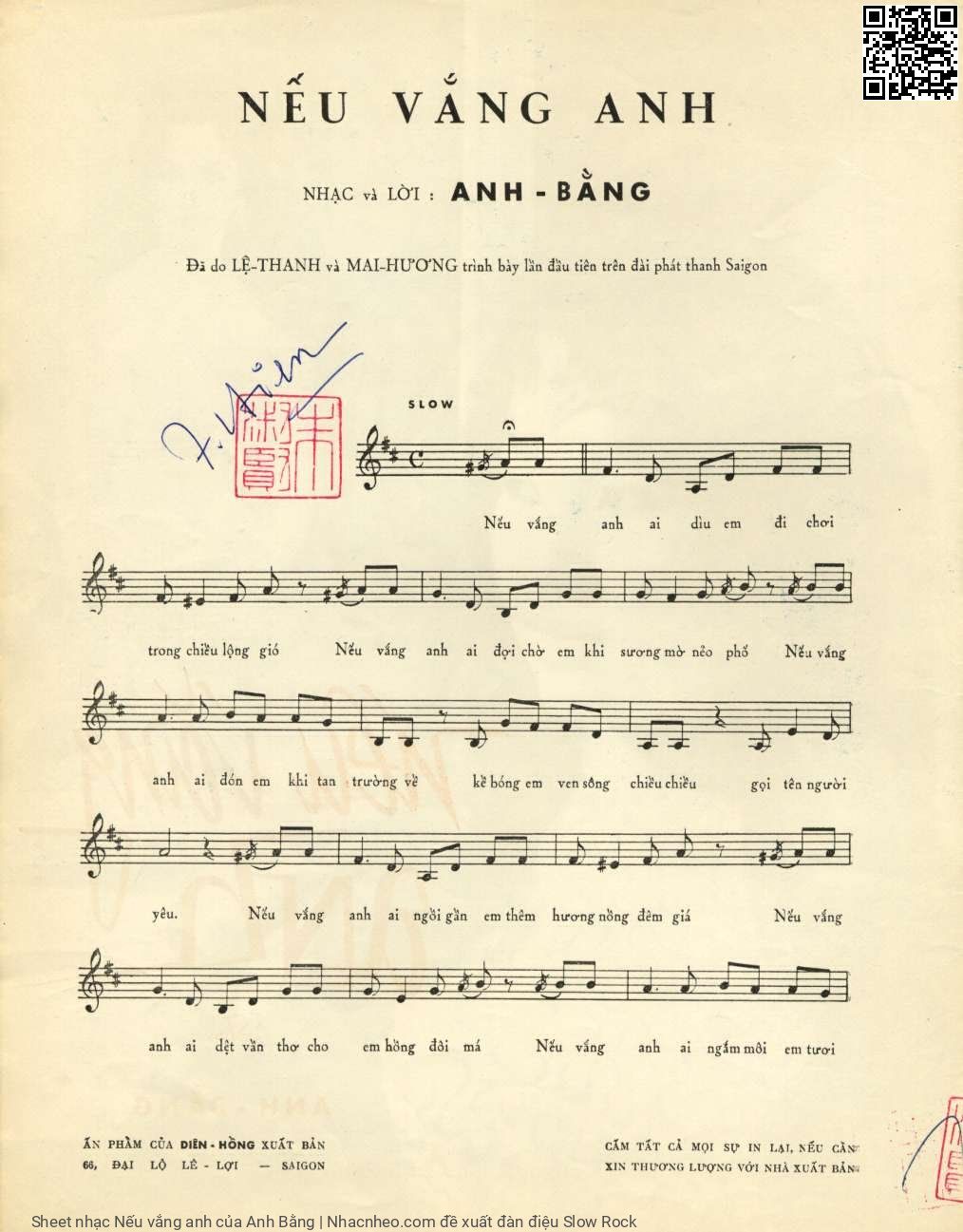 Page 2 of Sheet music PDF Nếu vắng anh - Anh Bằng