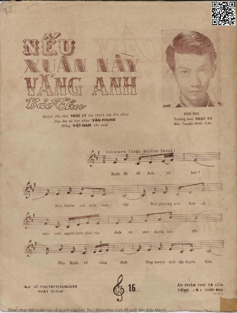 Page 2 of Sheet music PDF Nếu xuân này vắng anh - Bảo Thu