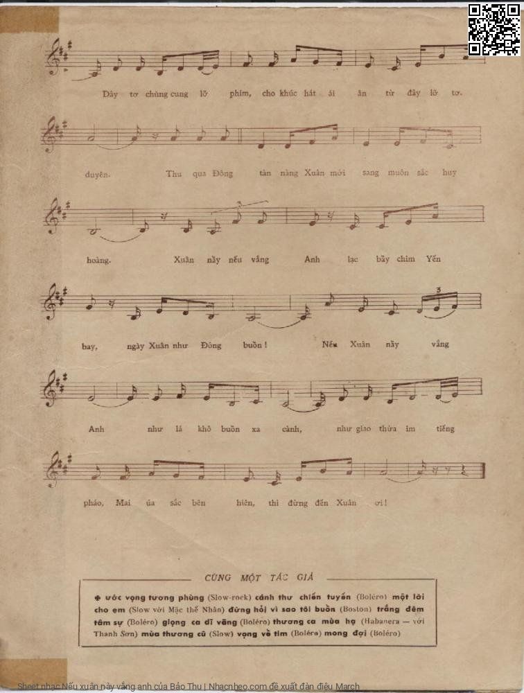 Page 3 of Sheet music PDF Nếu xuân này vắng anh - Bảo Thu